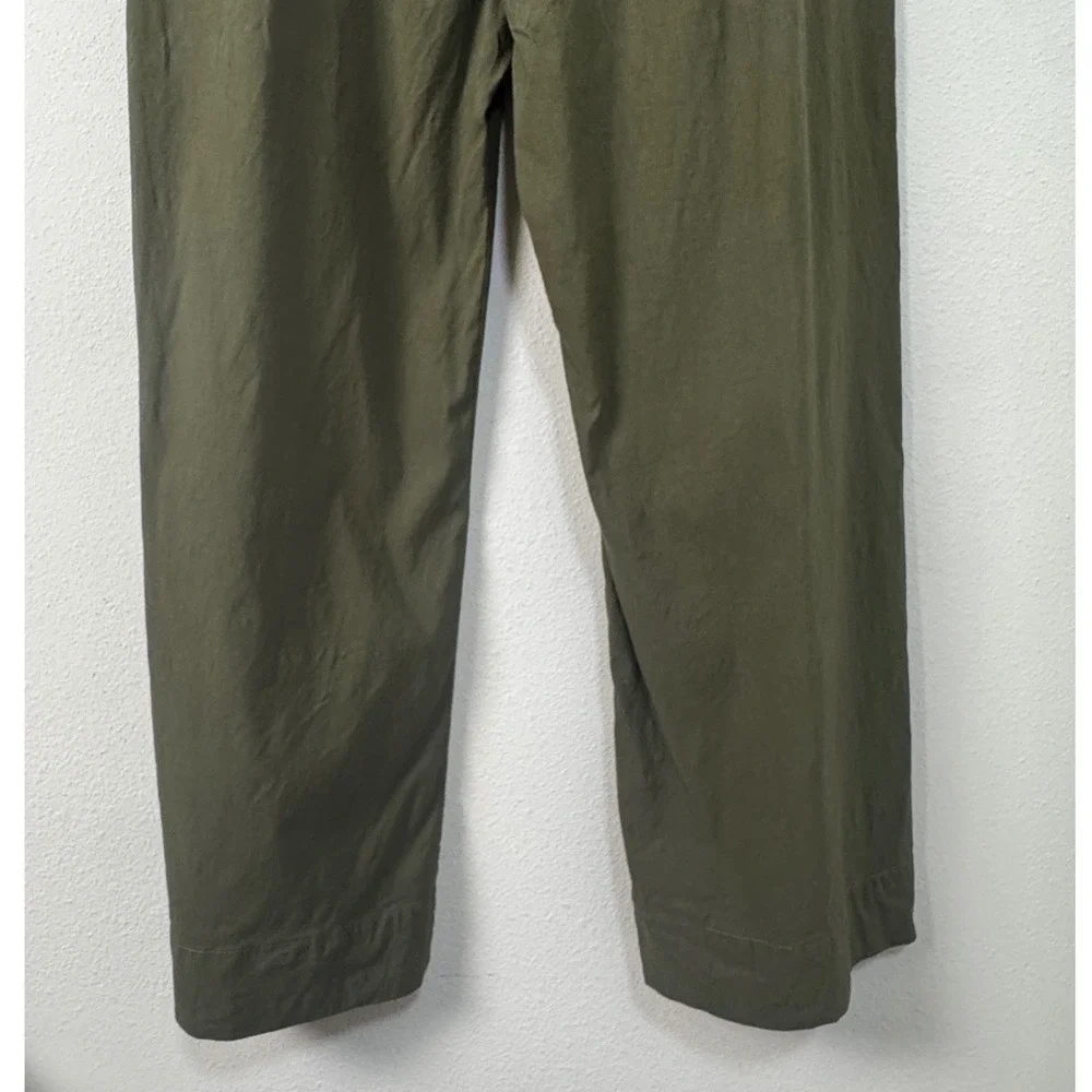 Maeve Anthropologie The Colette Wide Leg Pants Green Linen Blend Size 34T Tall - Picture 7 of 10